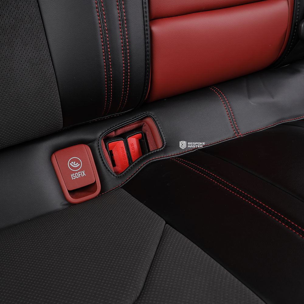 Custom Fit Airbag Compatible Antibacterial Black Nappa Leather Invisible Car Seat Covers For Xiao mi