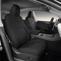 Black nappa leather with blue piping car seat cover for tesla