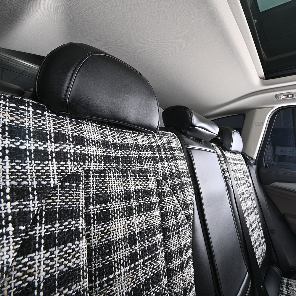 Bespoke Master Custom Fit Nappa Leather Car Modern Grid  Seat Cover