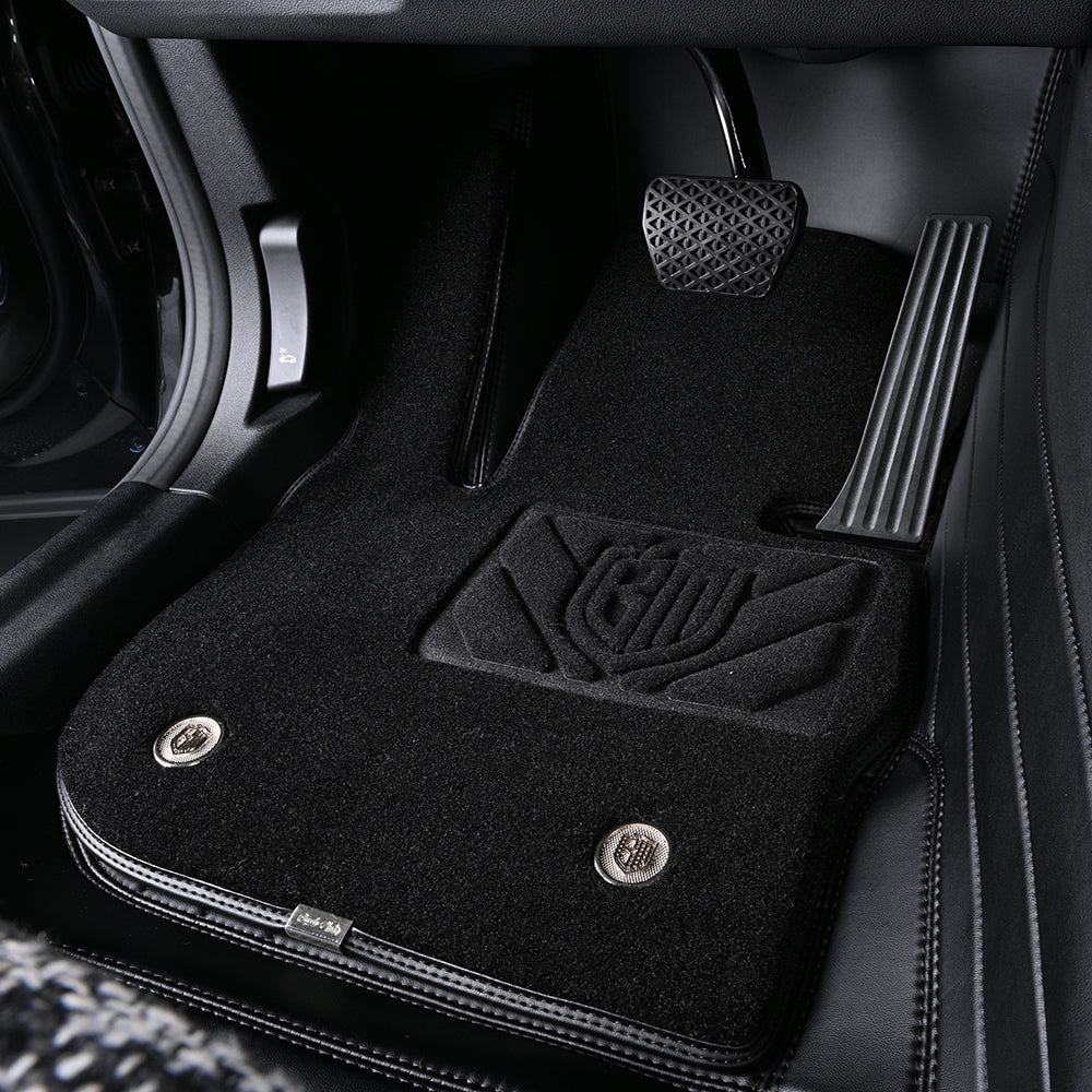 custom driver fiber carpet leather car floor mat for bmw