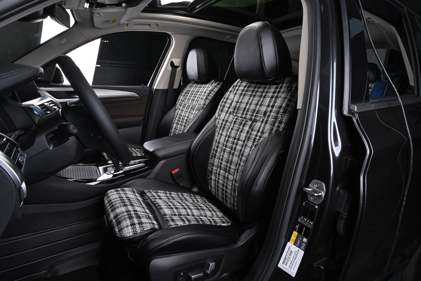 Bespoke Master Custom Fit Nappa Leather Car Modern Grid  Seat Cover