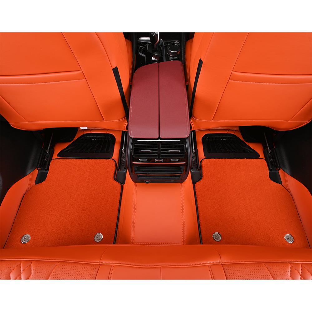 Hermès orange leather and fiber car floor mat car mat