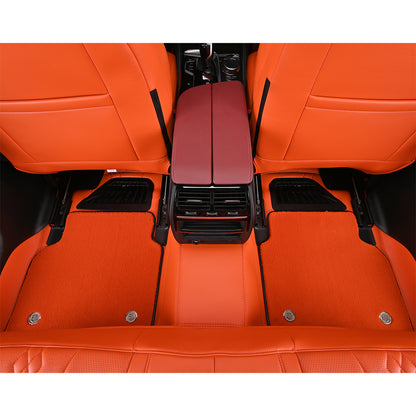 Hermès orange leather and fiber car floor mat car mat