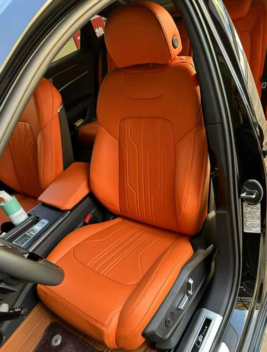 Hermes Orange leather car seat cover for audi a6l