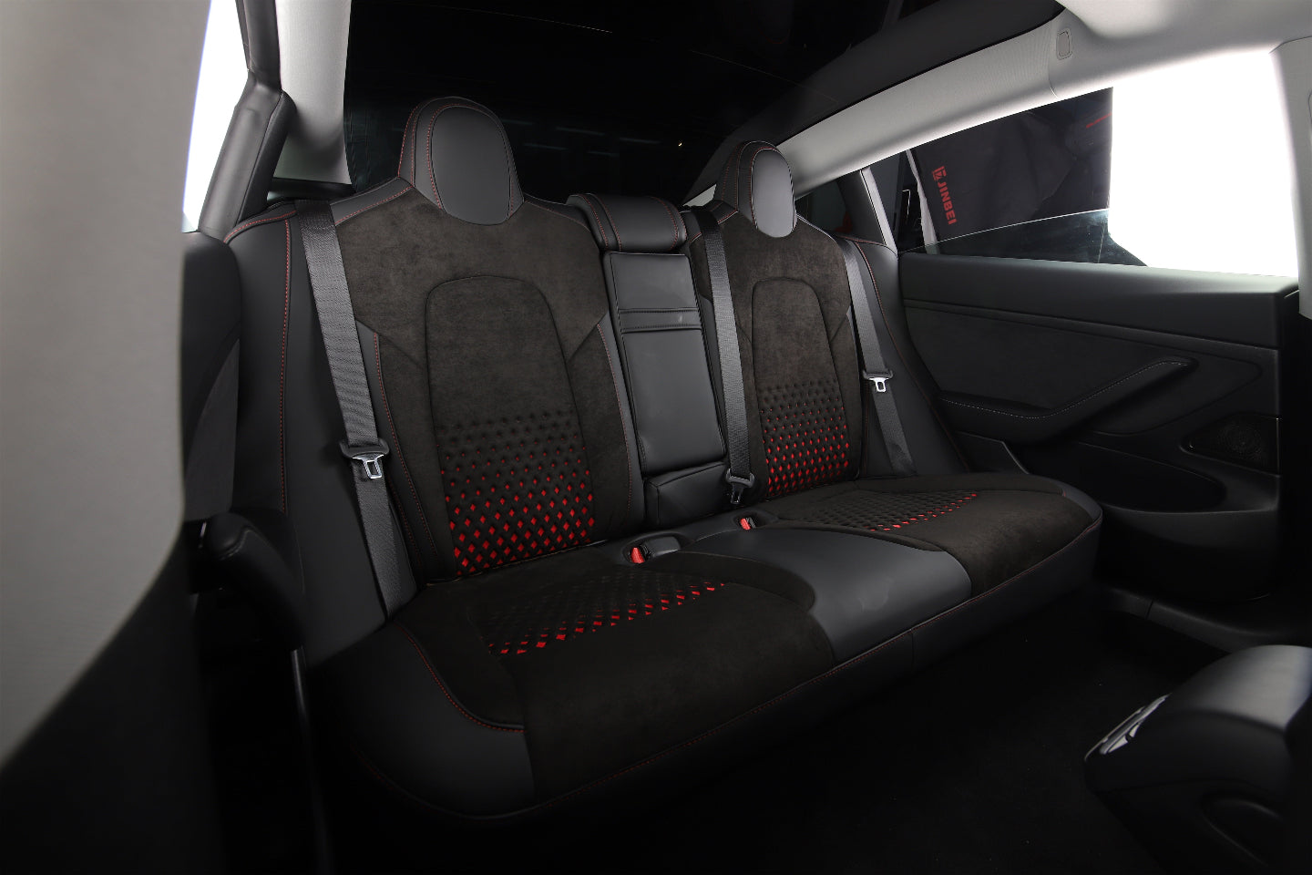 black velvet suede fabric with diamond stitching car seat cover 