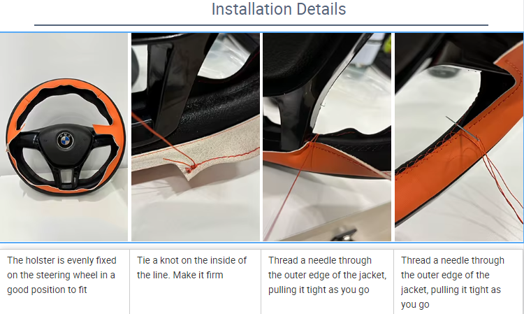 Custom Fit Breathable and Premium Nappa Leather Car Steering Wheel Cover
