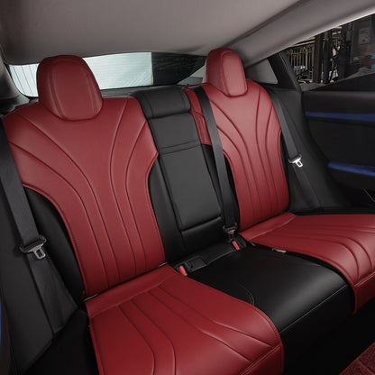 Red Embroidery Leather Car Seat Cushion for Tesla