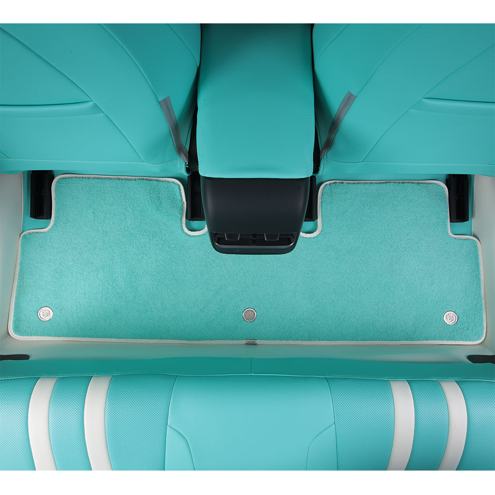 Tiffany blue leather car_floor_mats for tesla