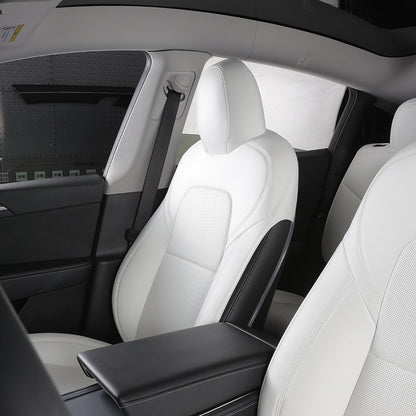 White Leather Flat Front Passanger Seat Cushion for Tesla