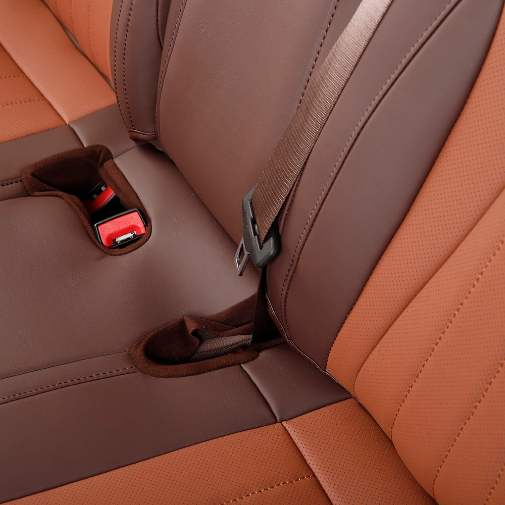 brown nappa leather car seat cover for bmw