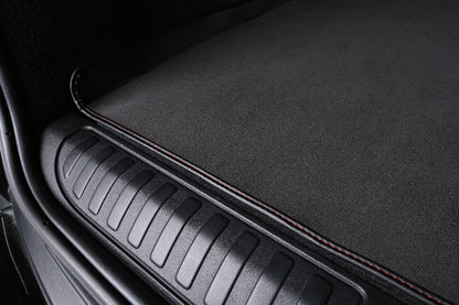 black alcantara material cargo trunk mat