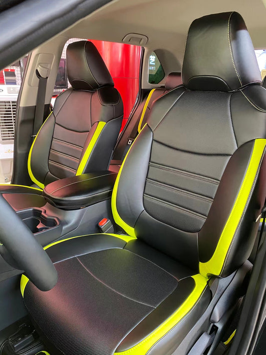 black and green leather car seat cover for toyota rav4
