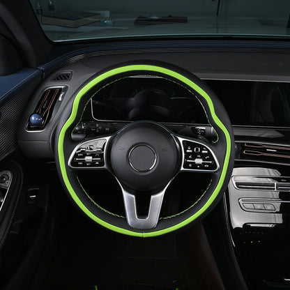 black and green nappa leather steering wheel cover for mercedes benz