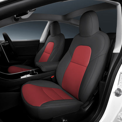 black and red car seat cover for tesla