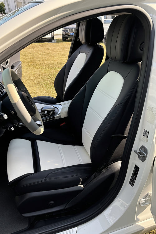black and white leather car seat ccover for mercedes-benz c class