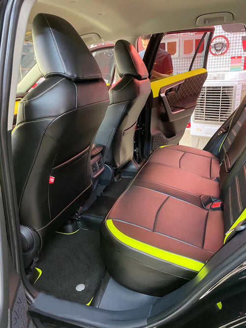 black leather back and seat car seat cover for toyota rav4