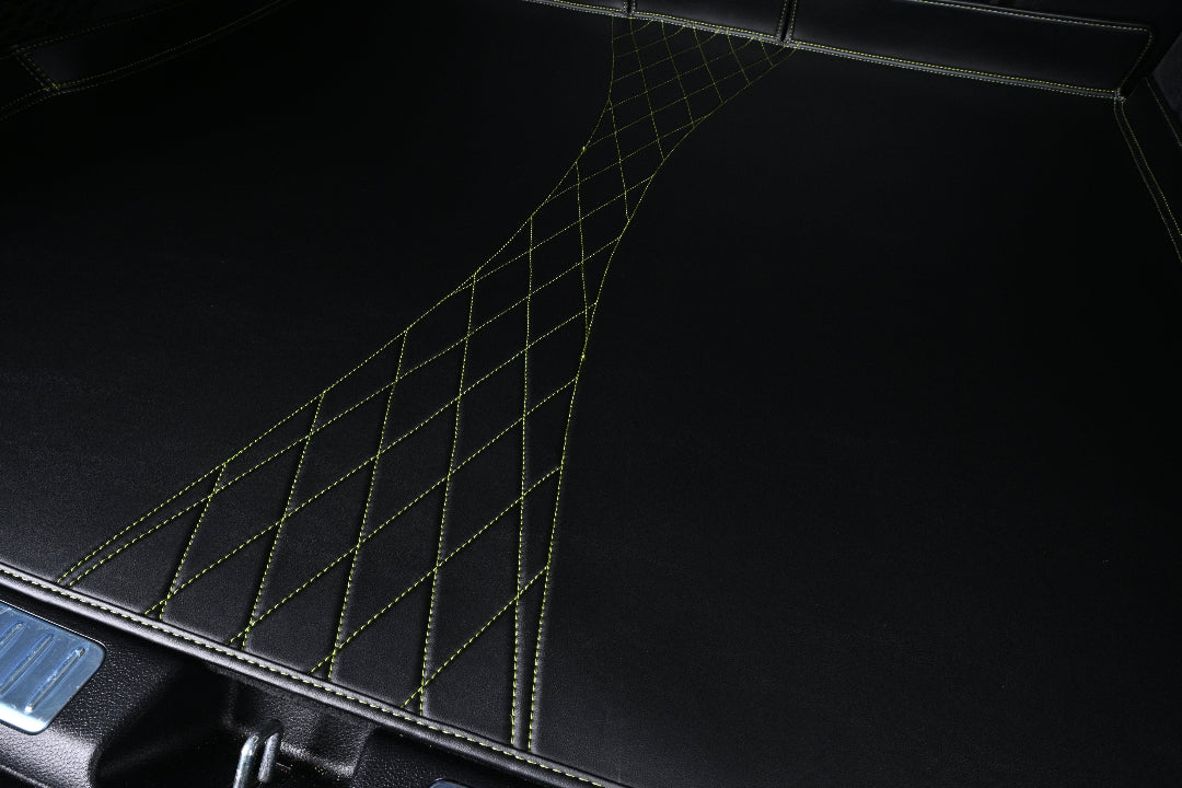 black leather cargo trunk mat