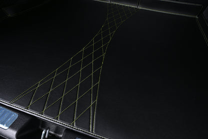 black leather cargo trunk mat