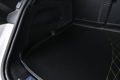 black leather corner car mat