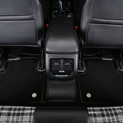 black nappa leather and fiber carpet car floor mat car mat