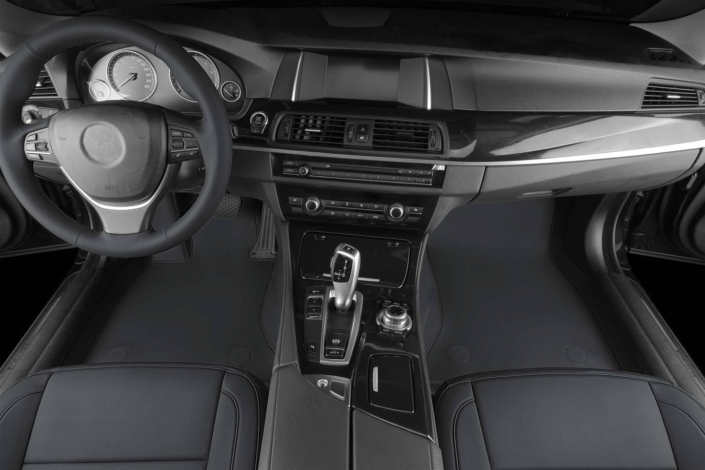 black nappa leather bottom layer car floor mat for bmw
