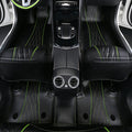 black nappa leather with diamond green stitching car floor mat car mat for mercedes benz