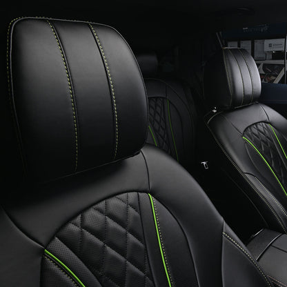 black nappa leather with gree stitching seat cover for mercedes-benz