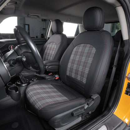 black nappa leather with red stitching car seat cover for bmw