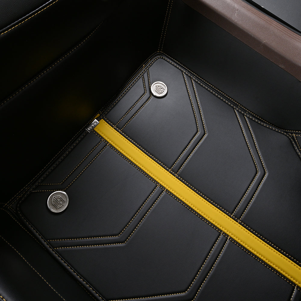 black nappa leather with yellow stitching for mercedes-benz
