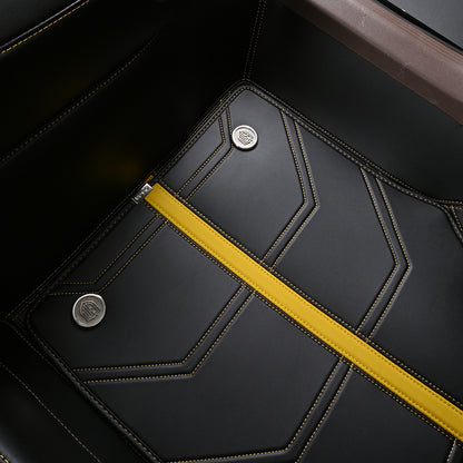 black nappa leather with yellow stitching for mercedes-benz