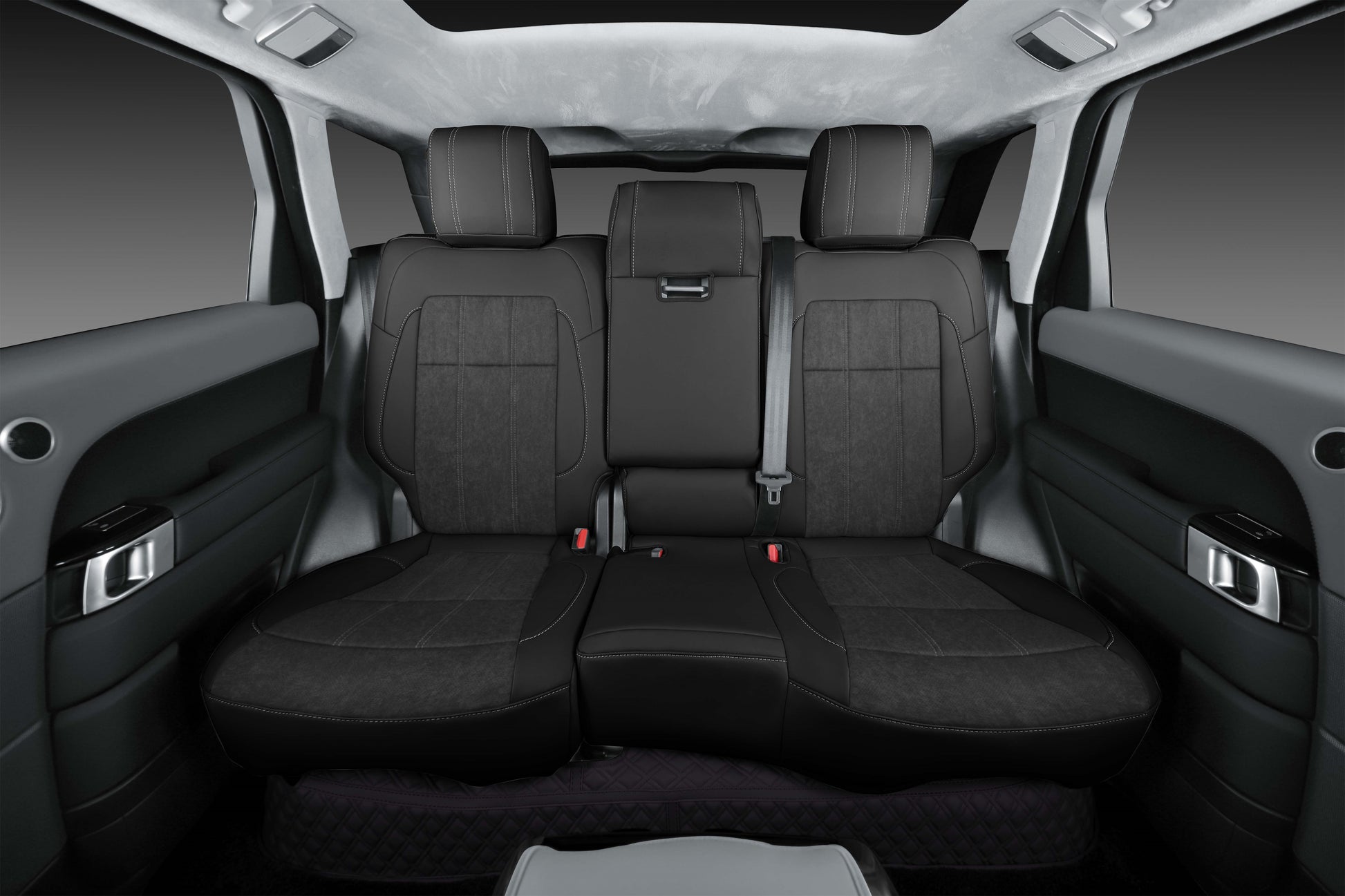 black premium leather velvet suede car rear seat cover for bmw