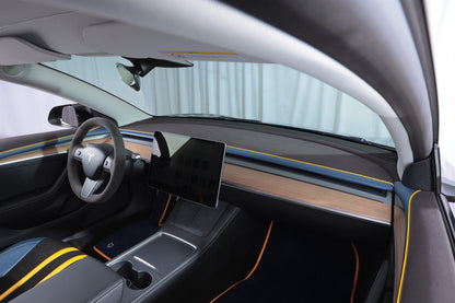 black suede dashboard cover