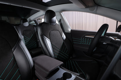 black velvet suede front car seat cover for tesla