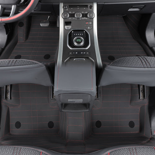 black with red stitching car floor mat car mat