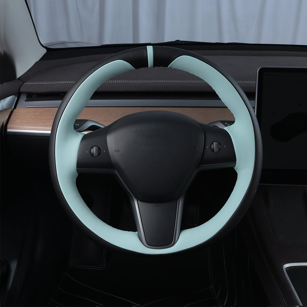 custom fit nappa leather steering wheel cover