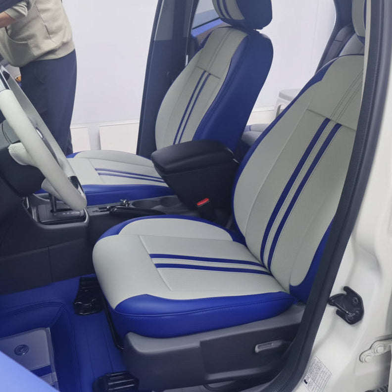 blue and white car seat cover for ford focus
