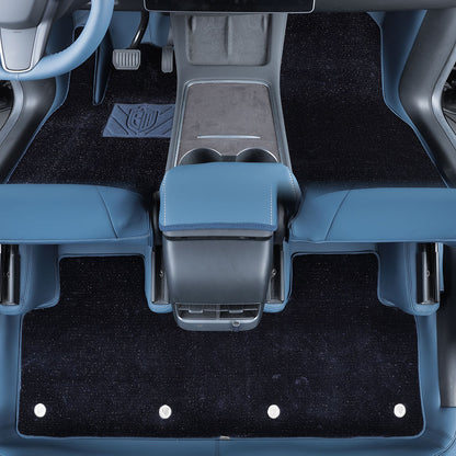 blue leather and purple cashmere carper car fl floor mat