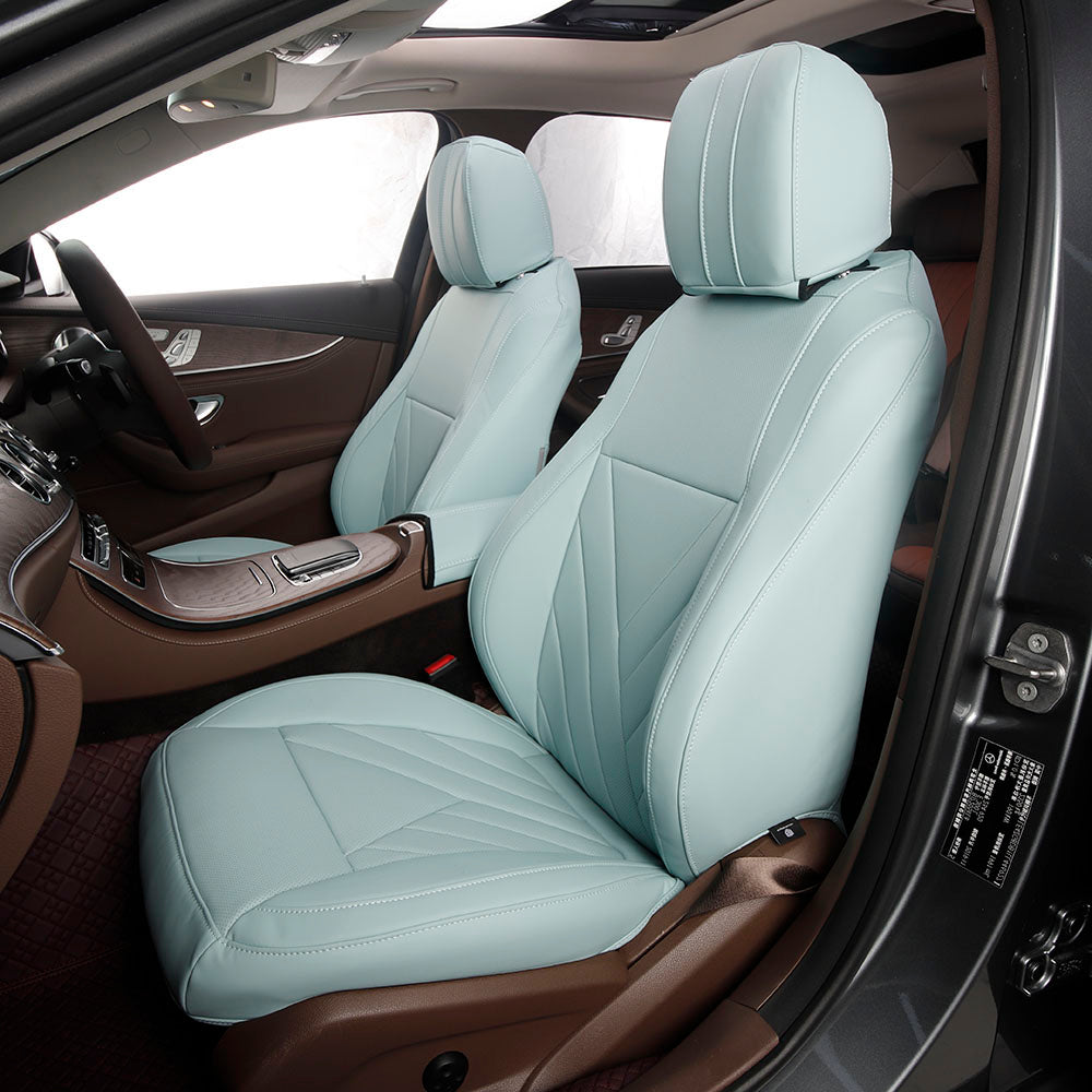 blue leather car seat cover for bmw