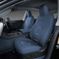 blue leather with white piping car seat cover for tesla