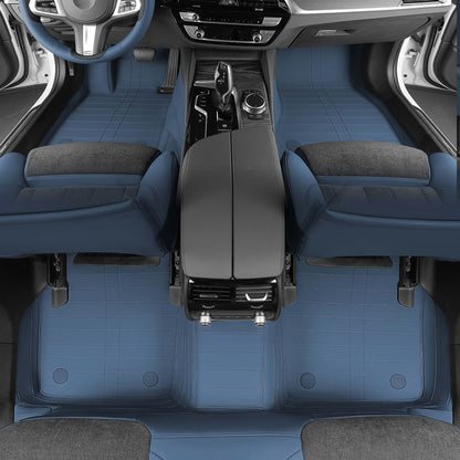 blue nappa leather with embroidery car floor mat car mat for bmw