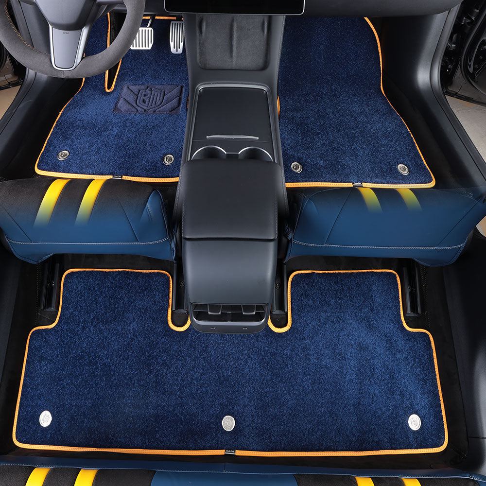 double layer car flooring mat for tesla 