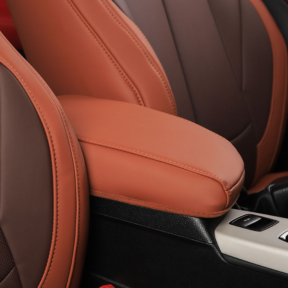 brown leather armrest cover for bmw