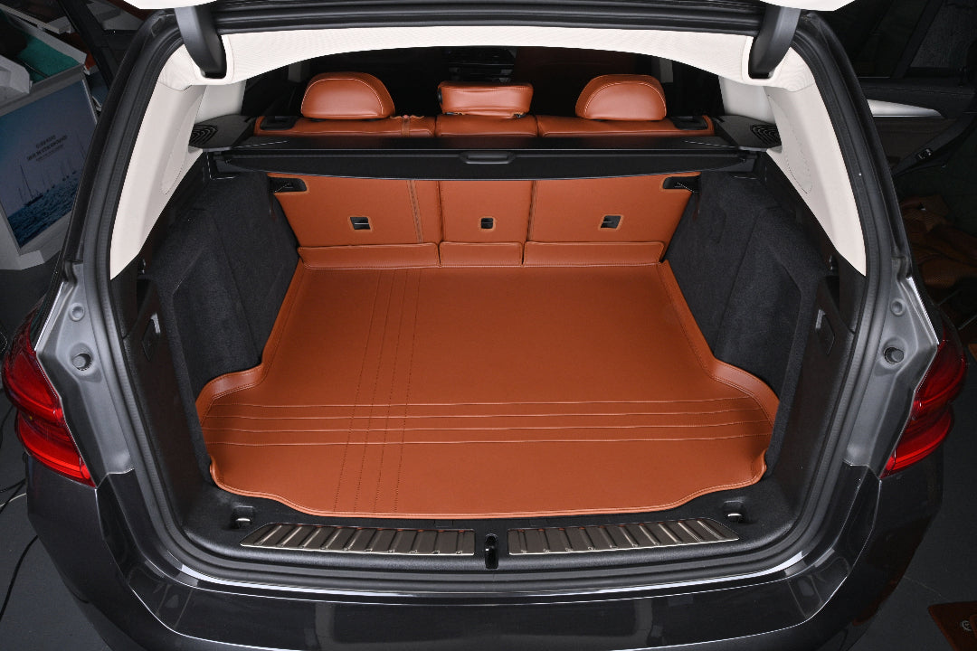 brown leather cargo mat