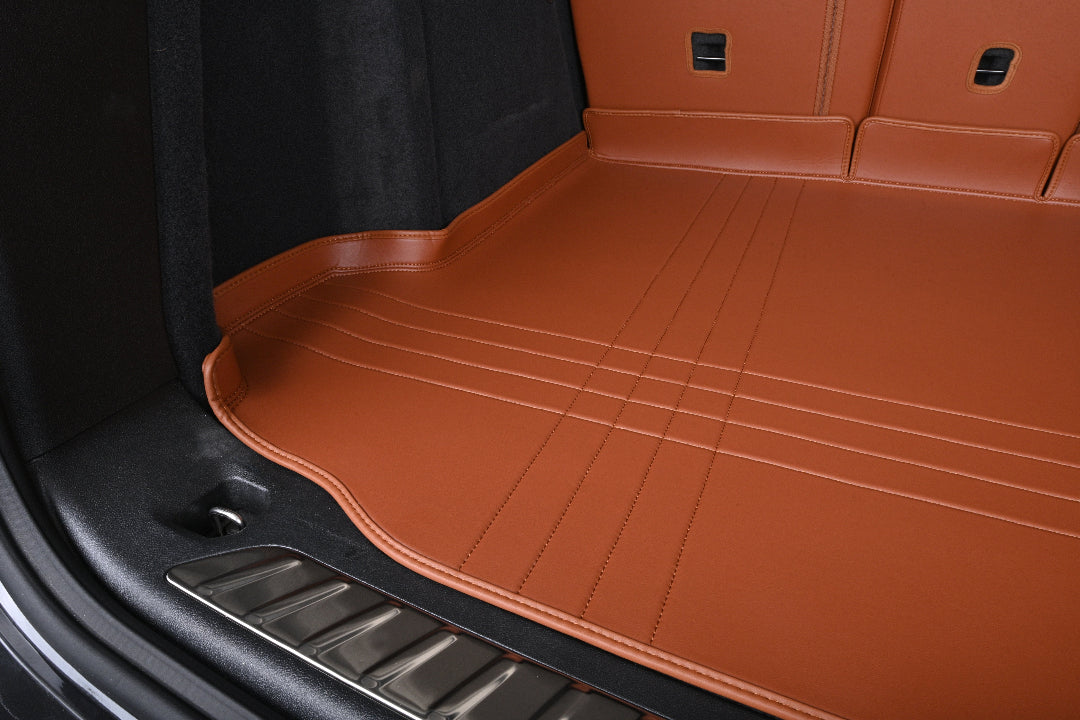 brown leather cargo trunk mat