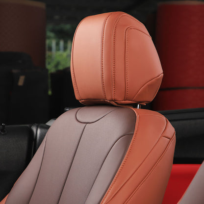 brown leather custom car seat cover for bmw