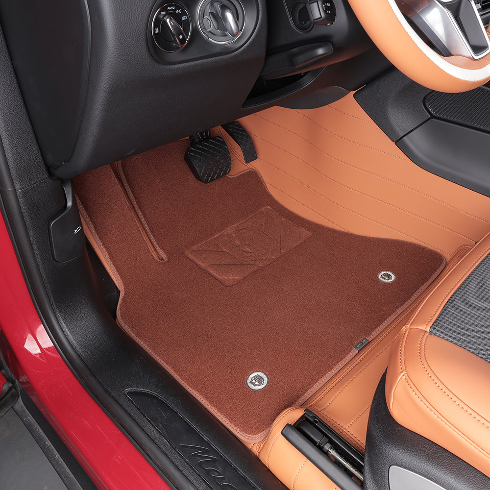 brown leather front car floor mat car mat
