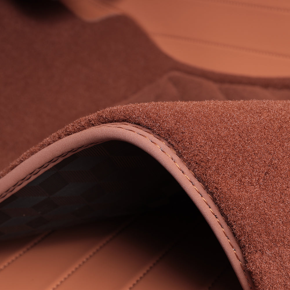 brown leather high density fiber car floor mat car mat