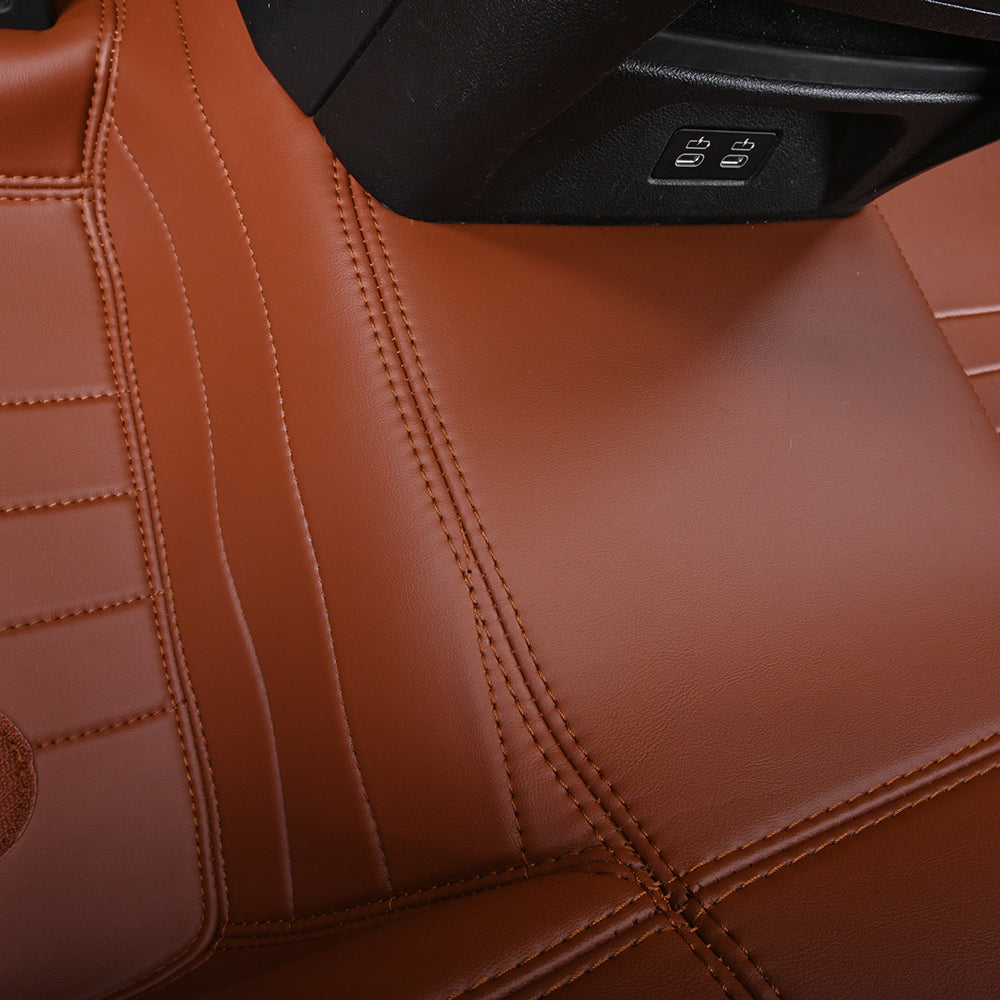 brown leather rear bridge car floor mat car mat for bmw 