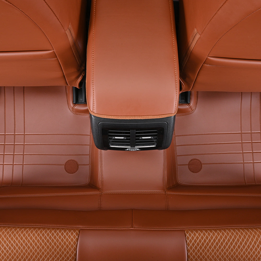 brown leather rear nappa leather car mat for bmw