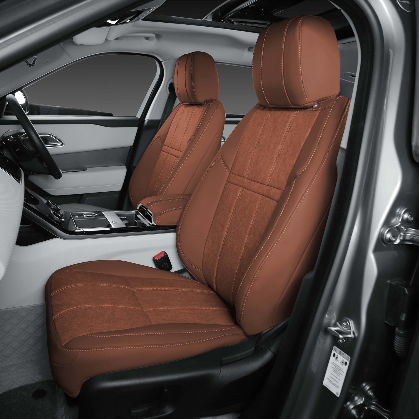brown leather velvet suede car seat cover for bmw